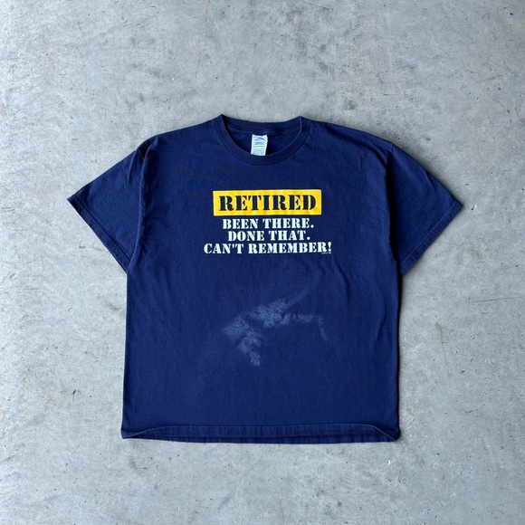 Vintage 90s Funny Retired Tee | Size XL - Picture 1 of 4